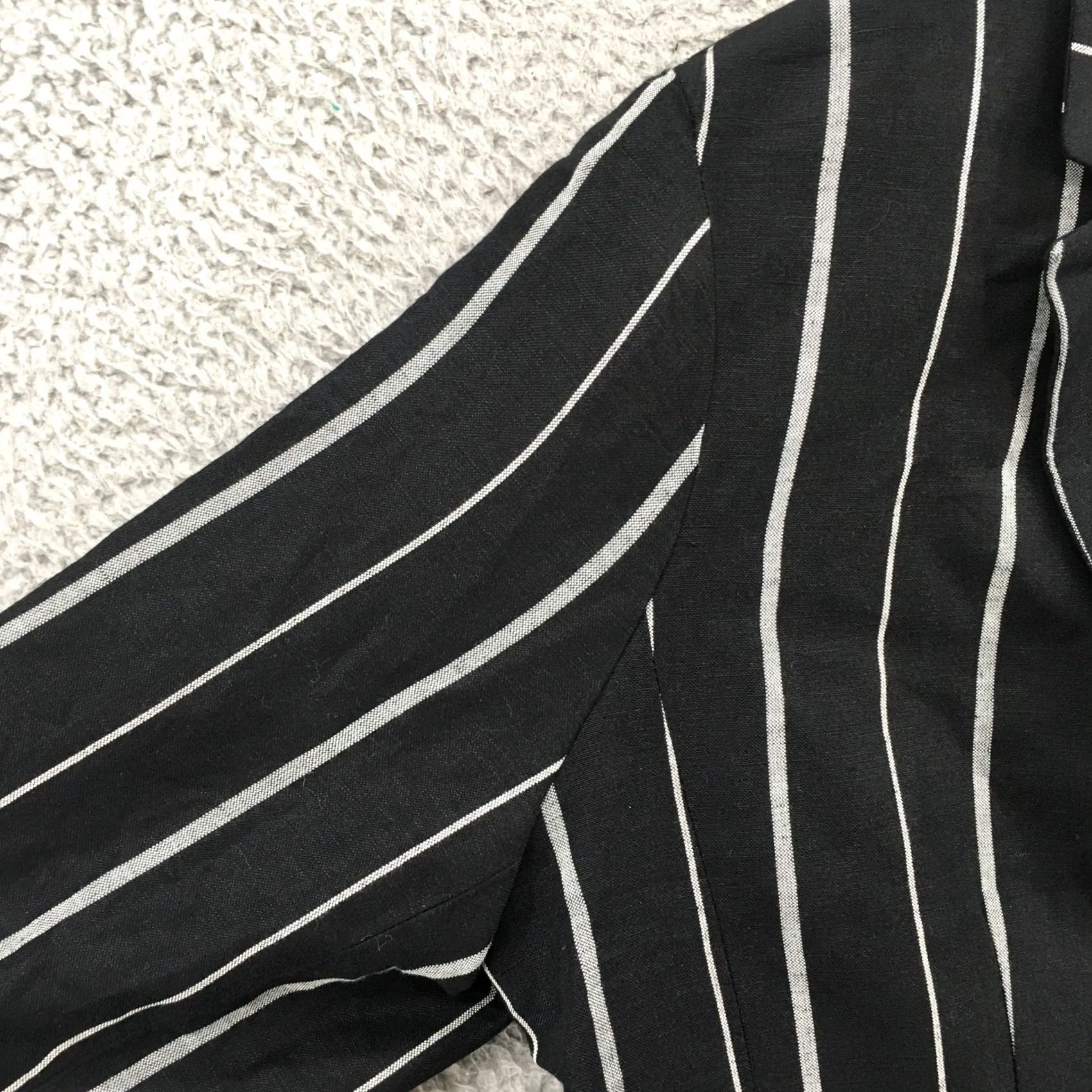 Vintage A New Day Blazer Womens 16 Black Linen Pocket Button Short Jacket Coat Size XXL / US 16-18 / IT 52-54 - 4 Thumbnail
