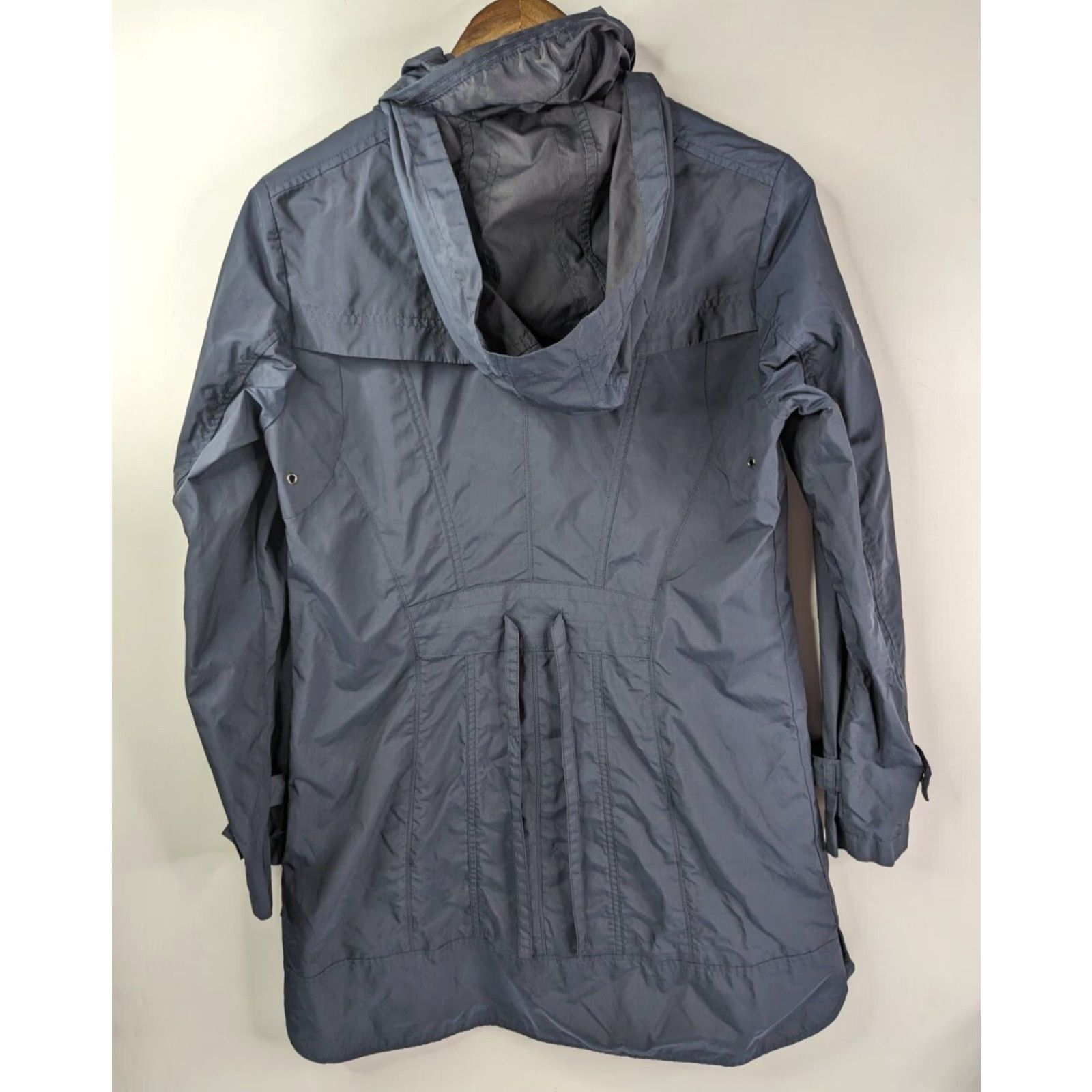 Cole Haan Cole Haan Hooded Full Zip Rain Jacket Navy Blue Size Small Women Adult Regular Long Coat Size S / US 4 / IT 40 - 3 Thumbnail