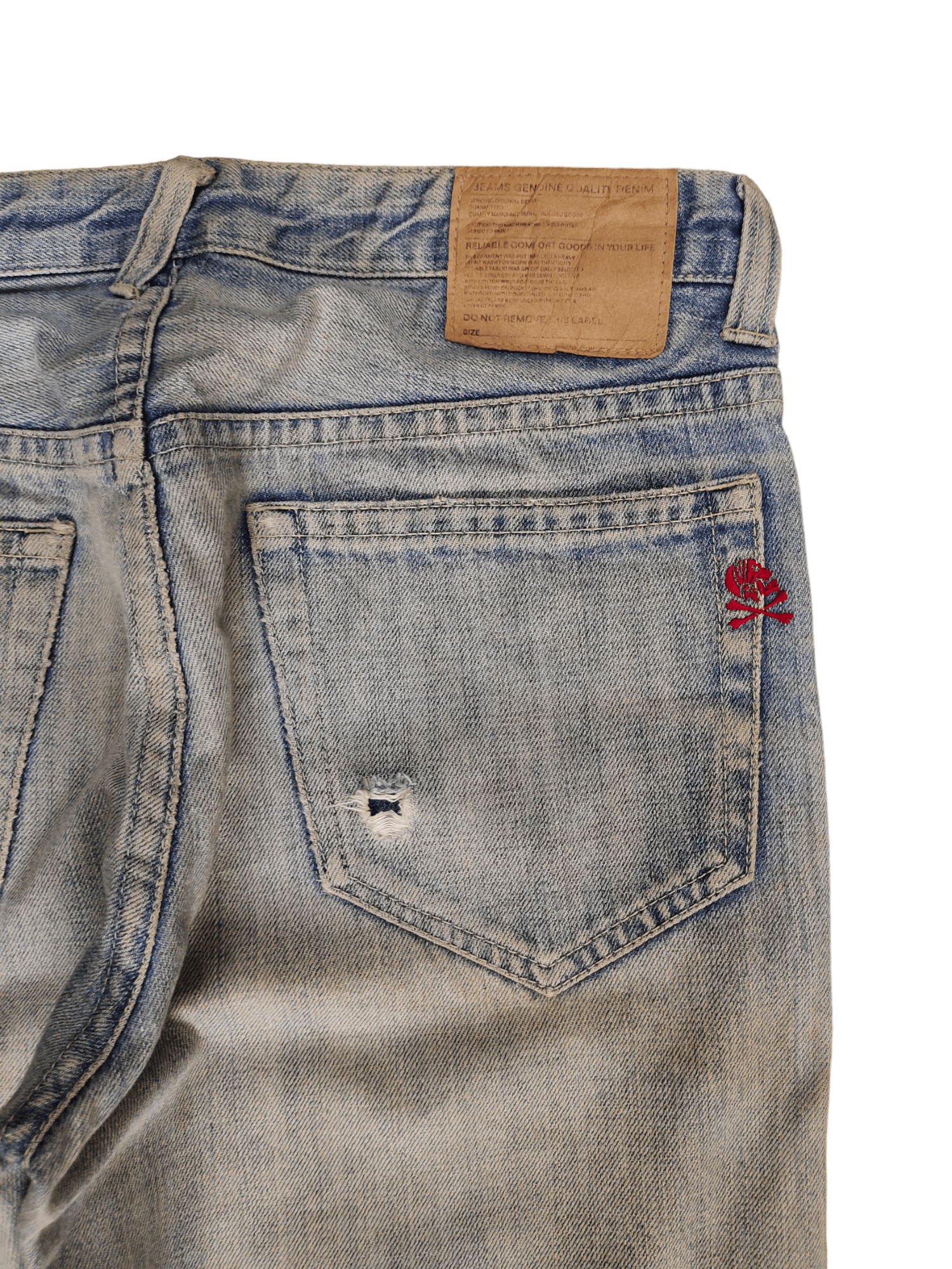 Beams Plus Beams Distress Faded Denim Jeans Undercover Style Y2k Size US 31 - 14 Thumbnail