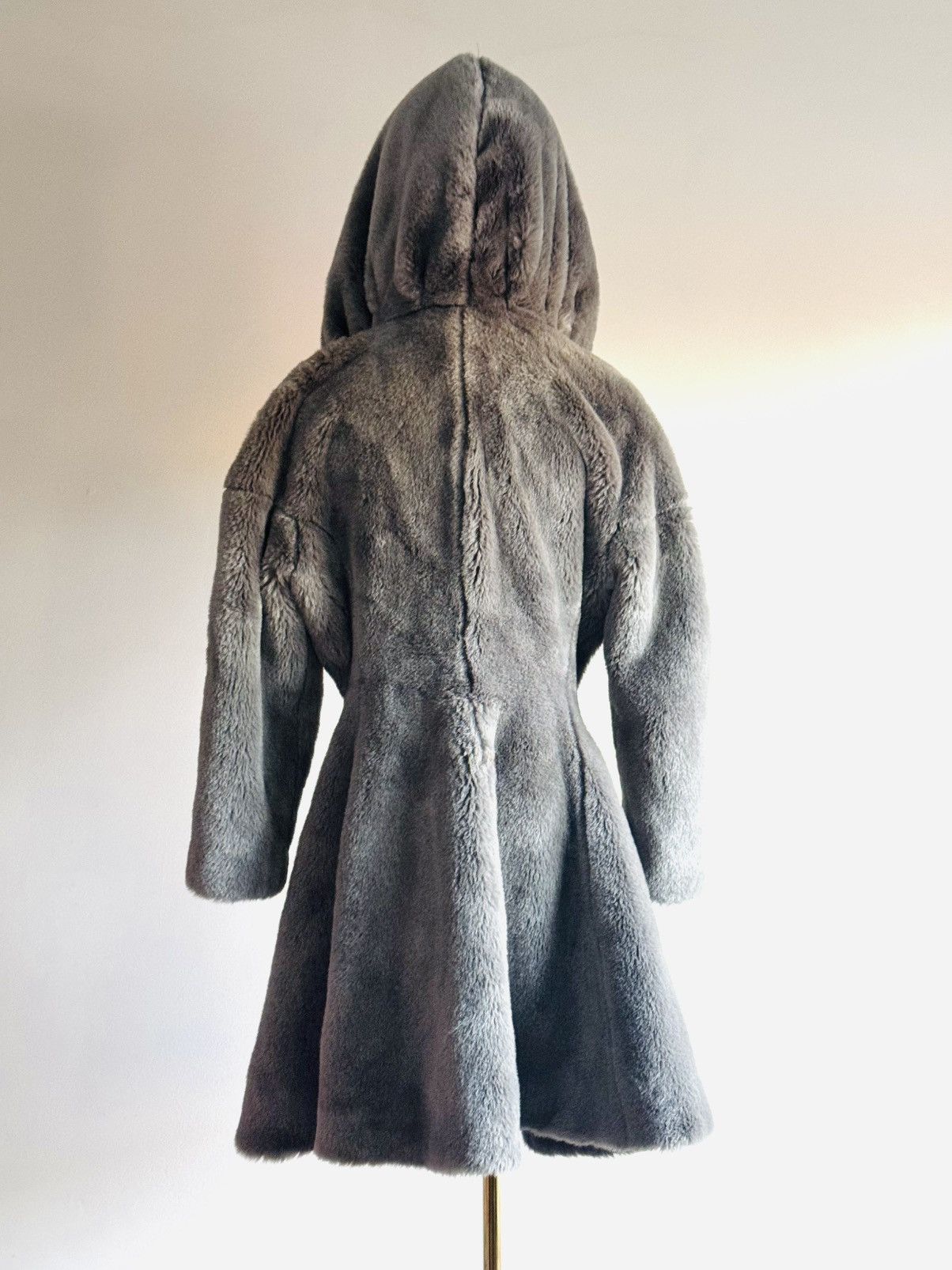 Rare Vintage Thierry Mugler Faux Fur swing coat 36
