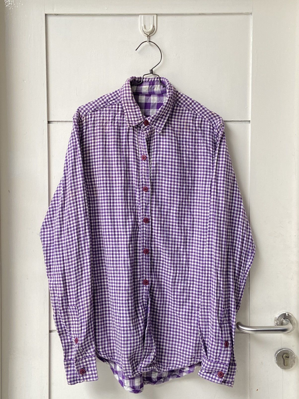 Japanese Brand × Neighborhood × izzue IZZUE Purple Plaid Shirt Size US S / EU 44-46 / 1 - 14 Thumbnail
