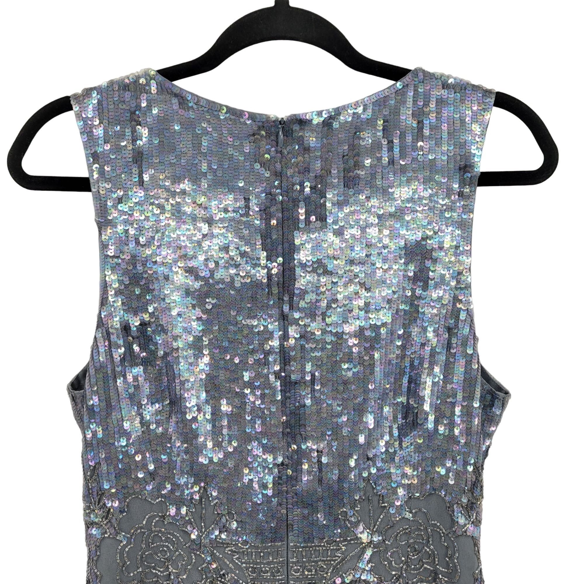 REVOLVE Revolve Needle & Thread Dress Sz 10 Dust Blue Lace Mini Sequ Size L / US 10 / IT 46 - 9 Thumbnail
