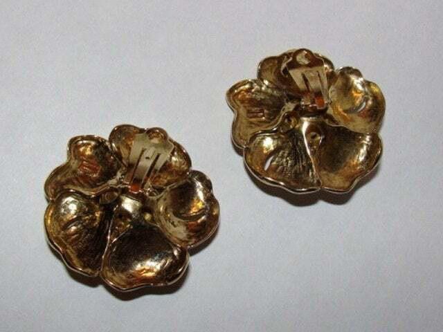 Designer 18 kt Gold Vermeil Sterling Silver Massive Flower Earring Size ONE SIZE - 3 Thumbnail
