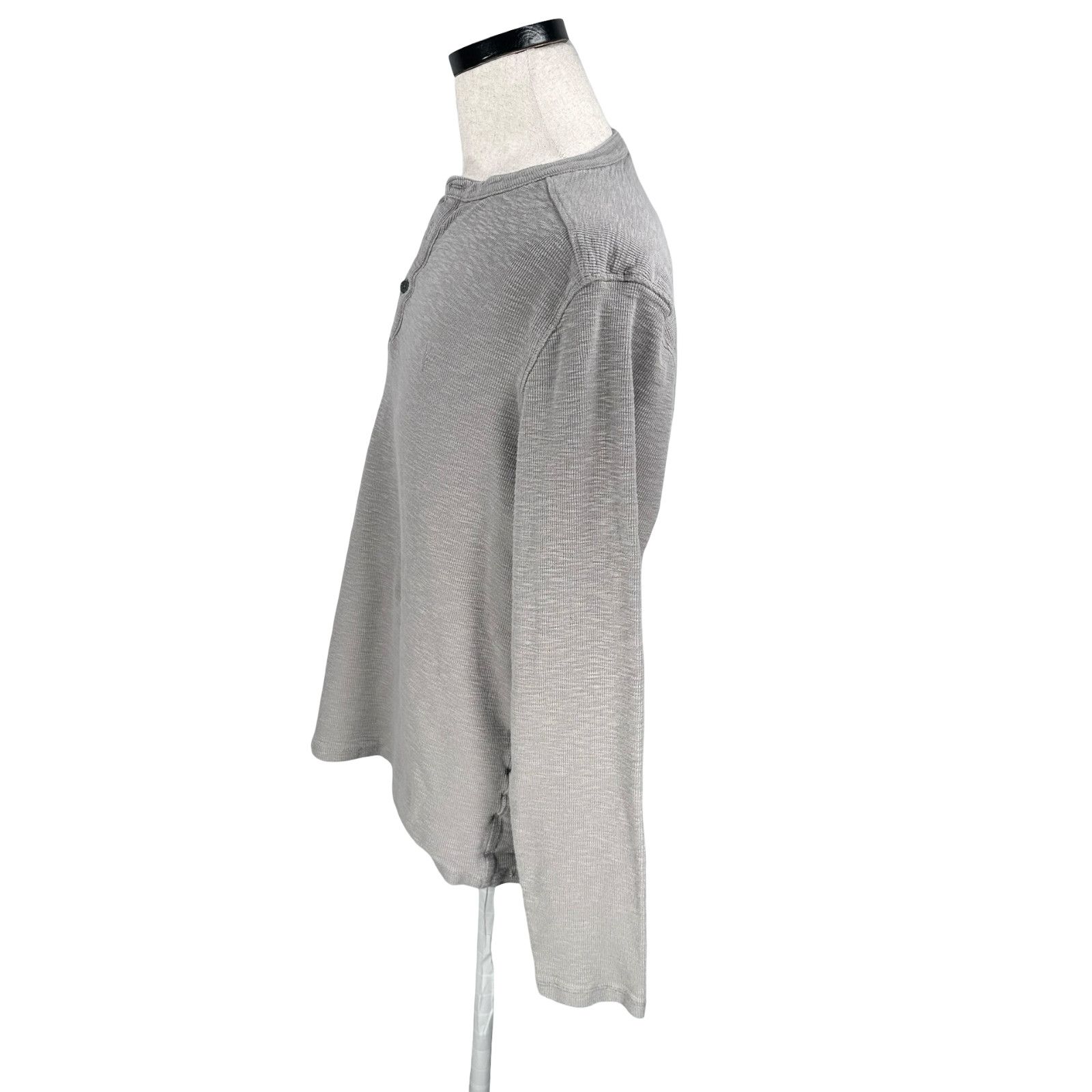 Allsaints AllSaints Muse Thermal Henley Shirt Men’s L Gray Long Sleeve Size US L / EU 52-54 / 3 - 4 Thumbnail
