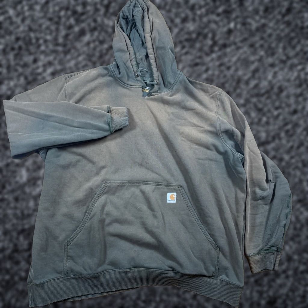 Carhartt VINTAGE Carhartt Hoodie Mens 3XL Tall Pullover Big & Tall 90s Sun Faded Green Blue Distressed Y2K Size US XXL / EU 58 / 5 - 1 Thumbnail