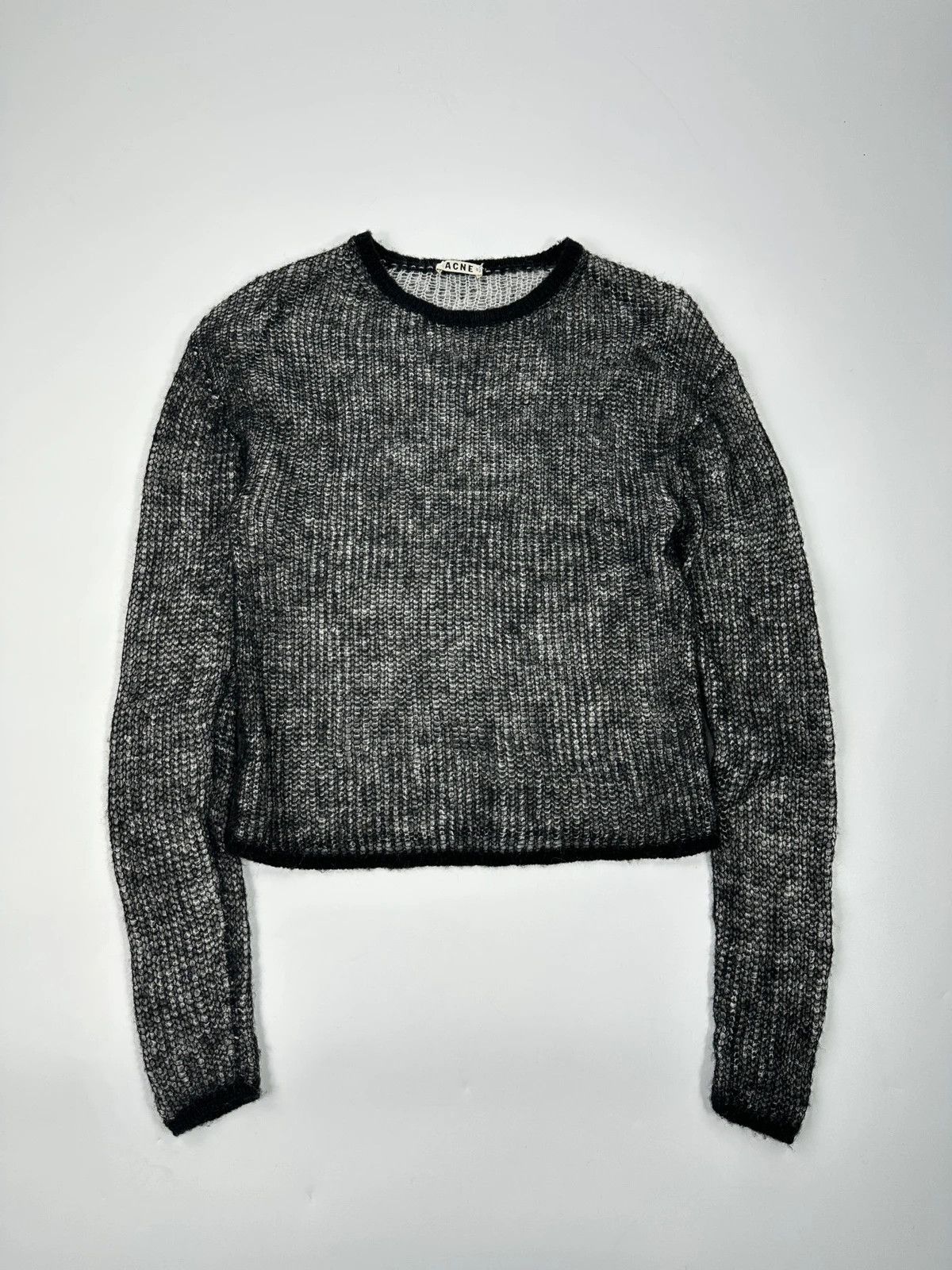 Acne Studios Acne Studio 00’s Black & White Mesh Cashmere & Wool Sweater Size S / US 4 / IT 40 - 1 Thumbnail