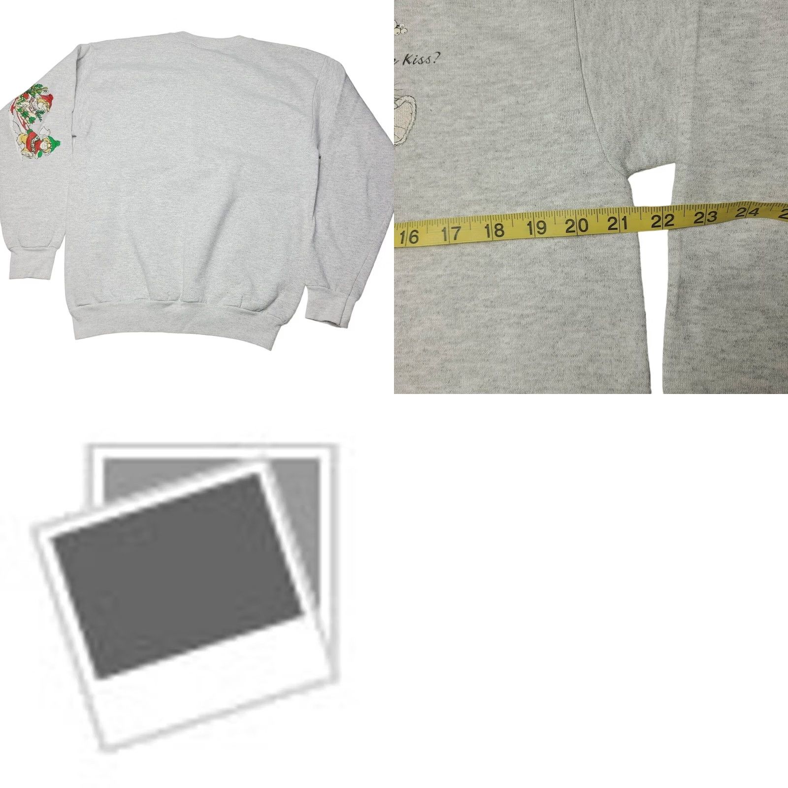 Lee VINTAGE Christmas Mistletoe Mouse Artist Amy Wulfing Sweatshirt Large 90's Mens Long Sleeve Gray Basic Sweatshirt Size US L / EU 52-54 / 3 - 8 Thumbnail