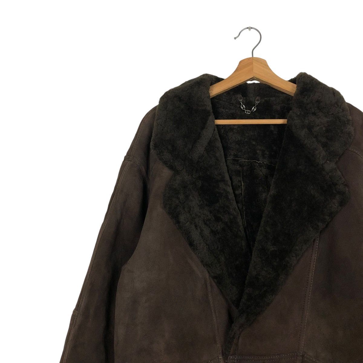 Vintage 🔥VINTAGE SHEARLING LEATHER JACKET FUR BLANKET ITALY TEODEM Size US L / EU 52-54 / 3 - 9 Thumbnail