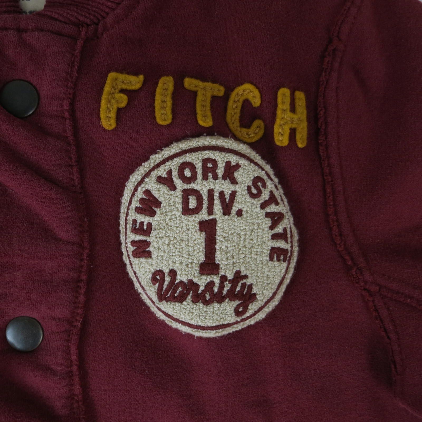 Abercrombie & Fitch Men's Medium Abercrombie & Fitch Burgundy Varsity Jacket Size US M / EU 48-50 / 2 - 4 Thumbnail