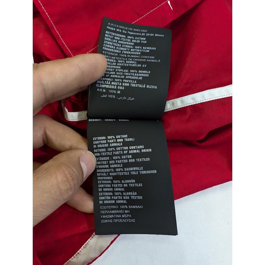 Prada o1rshd1 Popeline Shirt in Rosso Size US S / EU 44-46 / 1 - 16 Thumbnail