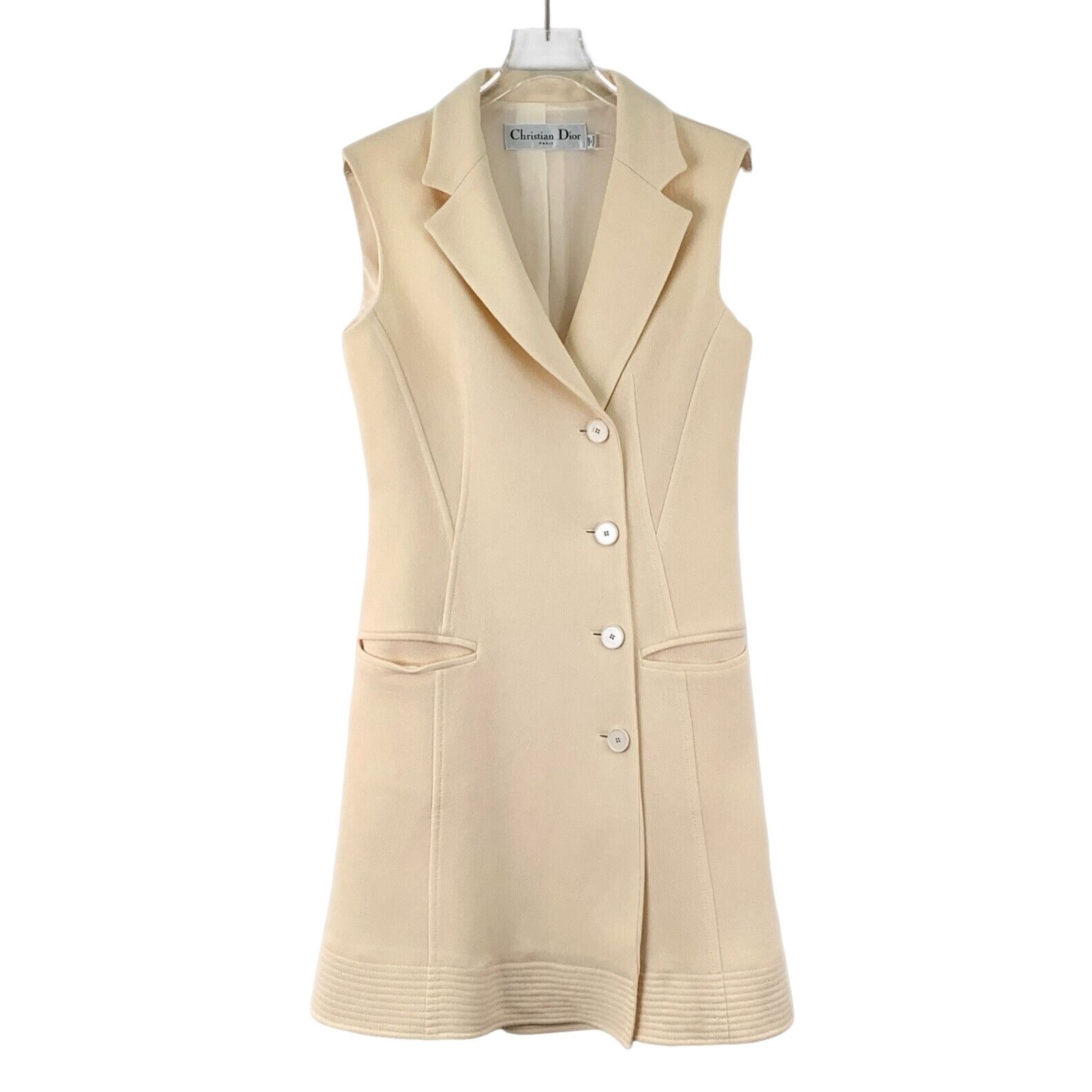Dior Dior Beige Wool Sleeveless Mini Dress FR 38 Size S / US 4 / IT 40 - 1 Thumbnail