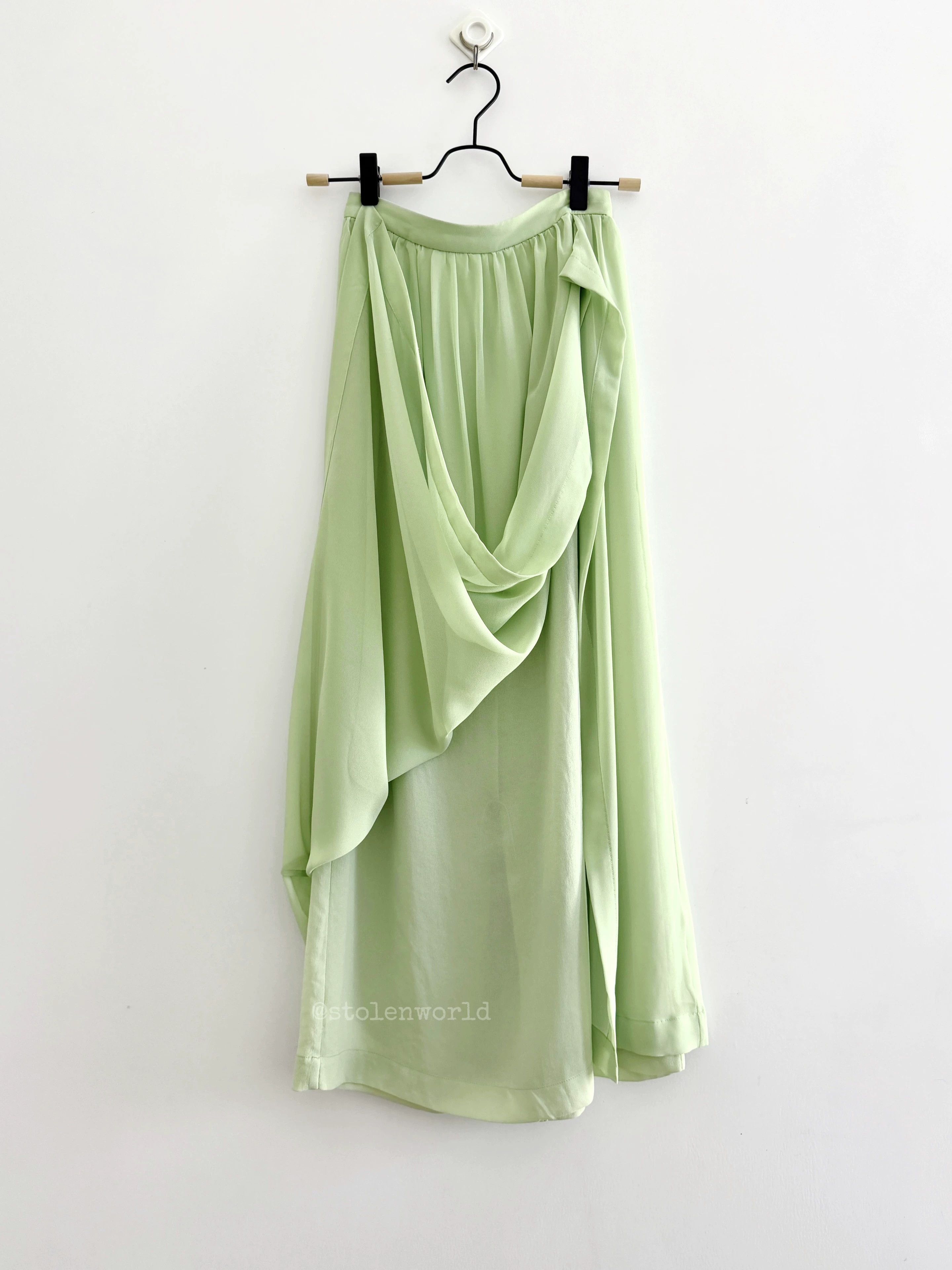 Comme des Garcons Comme des Garçons 1990 SS Emerald Green Chiffon Skirt Size 26" / US 2 / IT 38 - 2 Thumbnail