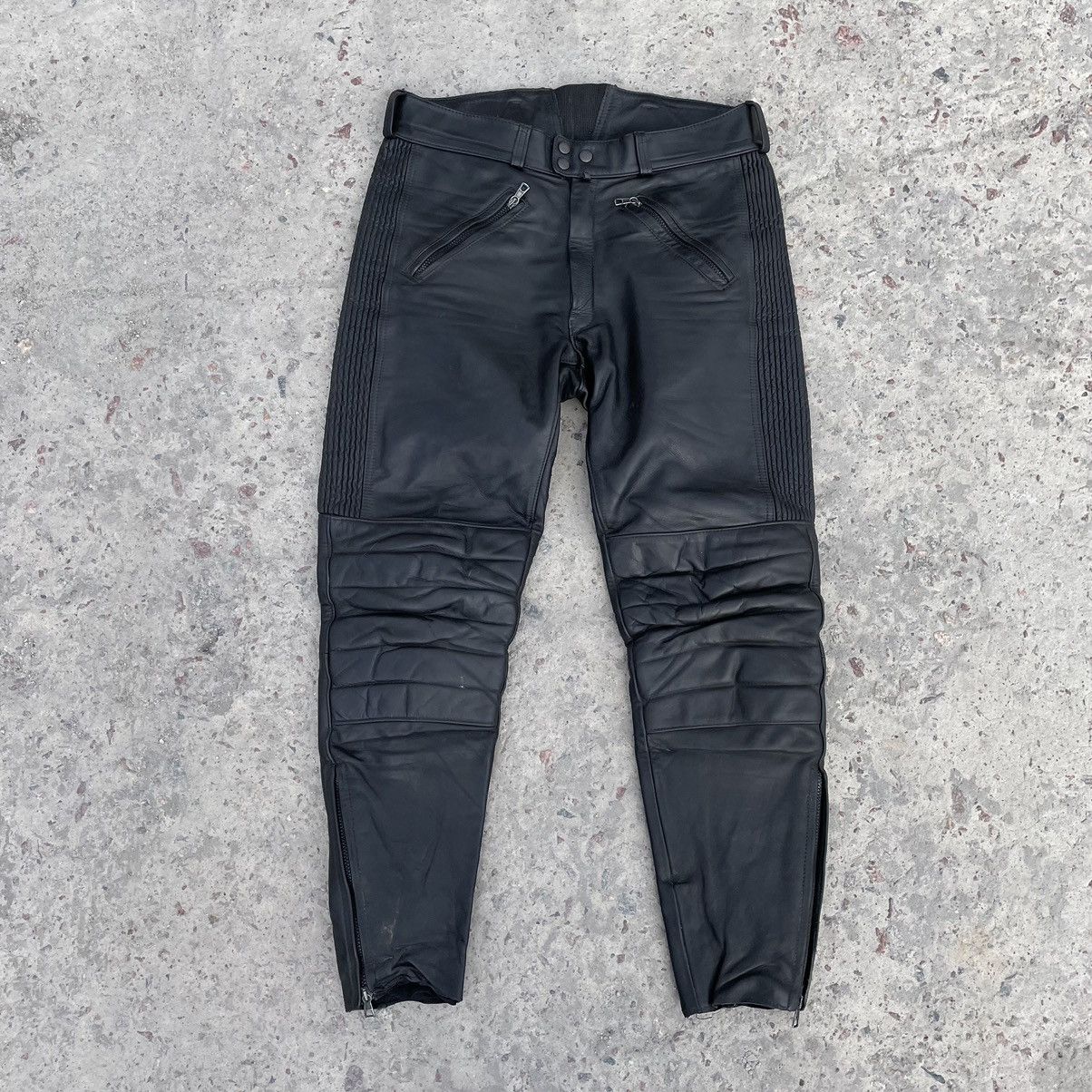 Other Vintage Moto Leather Pants 35 - 36 Size 90s Y2K USA Japan Size US 35 - 1 Thumbnail