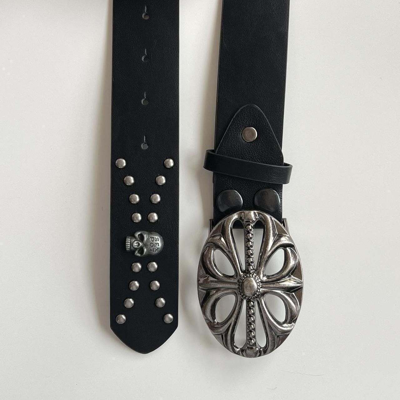 Cowboy Equipment × Vintage y2k 2000s vintage skeleton cross studded goth emo black belt Size ONE SIZE - 6 Thumbnail