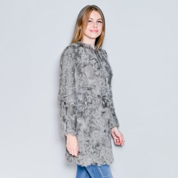 Vintage 440. VINTAGE 1970s Gray Genuine Sheepskin Fur Jacket Small Size S / US 4 / IT 40 - 3 Thumbnail