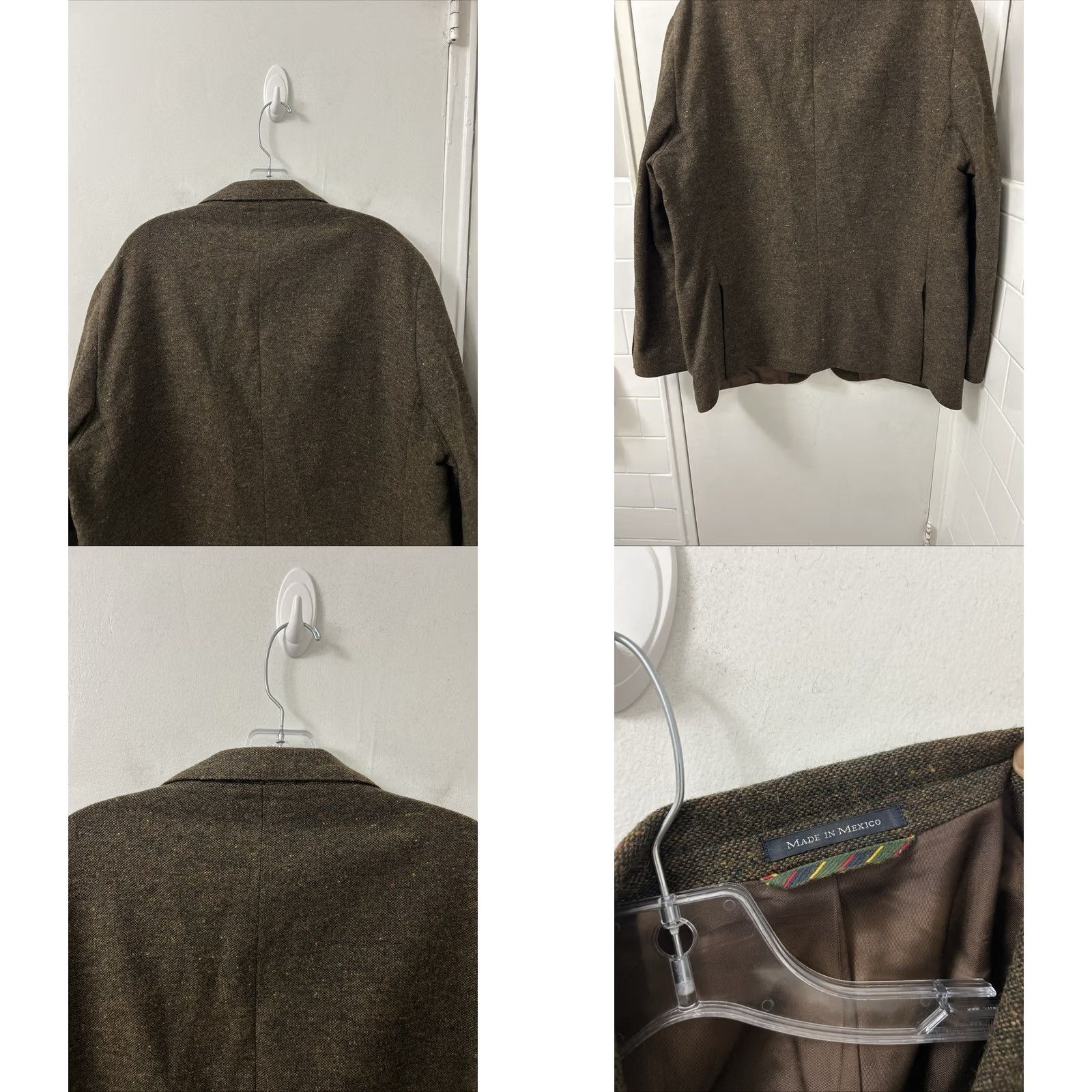 Lands' End Lands' End Sport Coat Blazer Mens 48 Brown Tweed Wool Two-Button Notch Lapel Regular Fit Jacket Size 48R - 8 Thumbnail