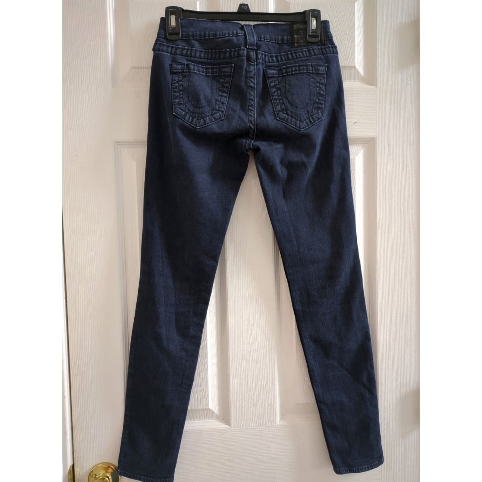 True Religion True Religion Jeans Women Dark Wash Skinny 28 Blue Denim Zip Button Inseam 29 Waist 14 Medium Womens Size 28" / US 6 / IT 42 - 3 Thumbnail