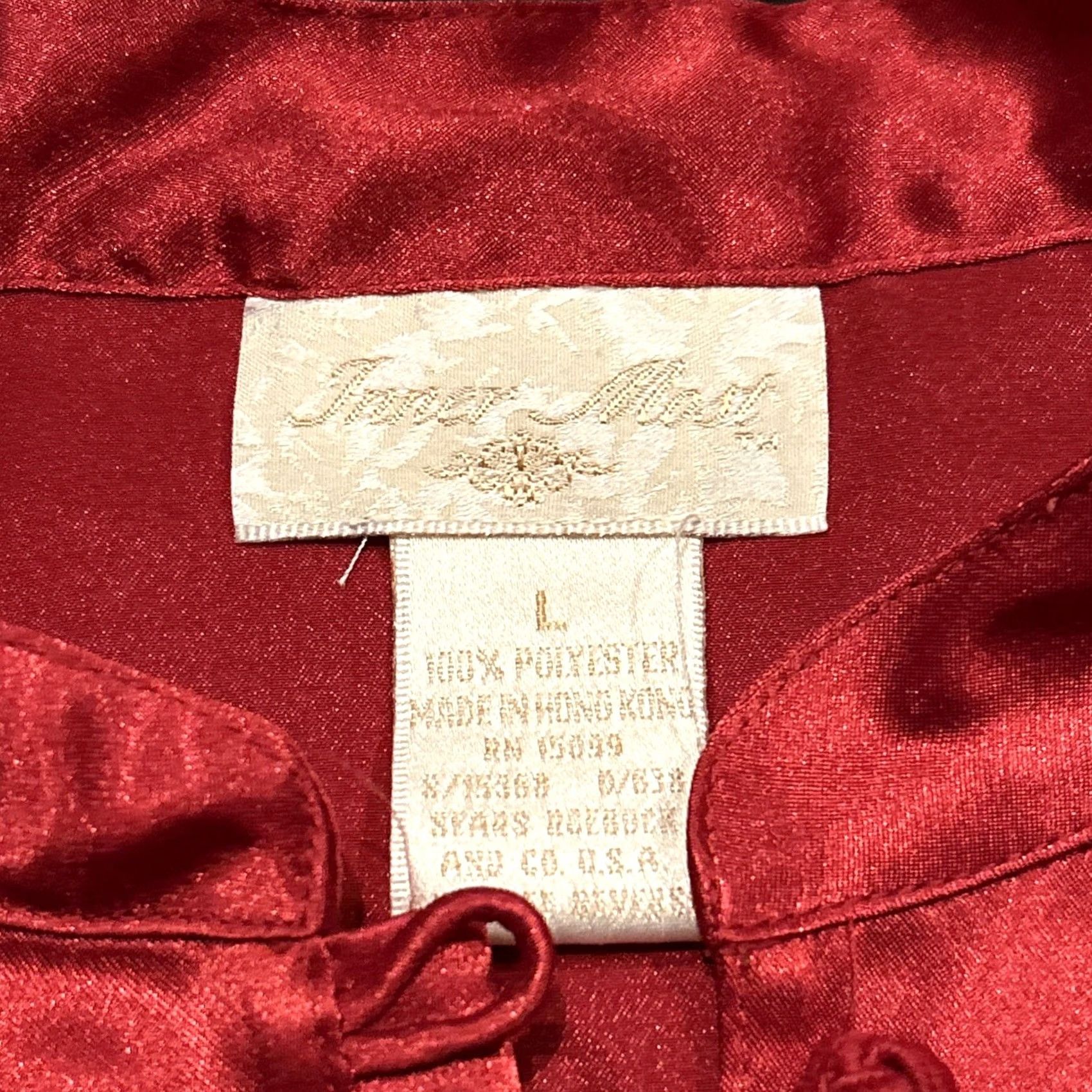Vintage VINTAGE Inner Most Nightgown Red Satin L Women’s 1980s USA Eveningwear 37” 23” Chest Mens? Size ONE SIZE - 3 Thumbnail