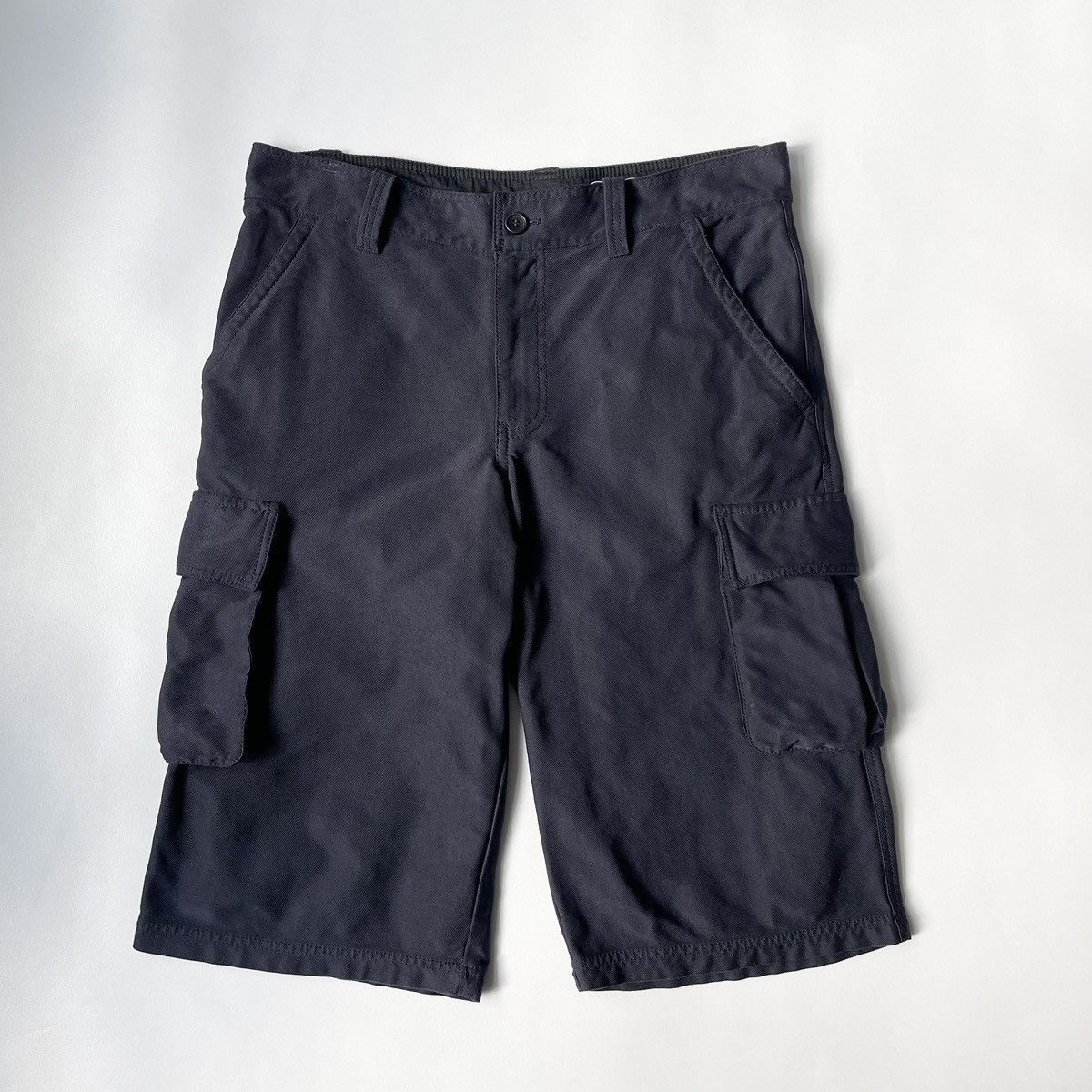 image of Comme Des Garcons x Dover Street Market Dark Blue Nylon Cargo Shorts, Men's (Size 34)