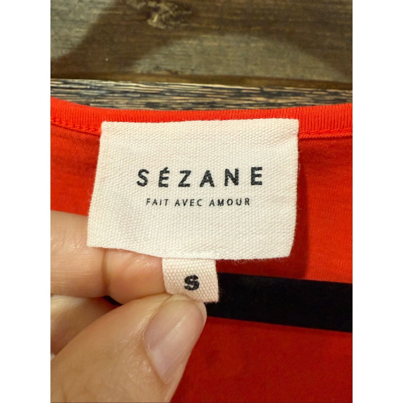 Sezane Sézane Cloe Red/orange V-neck short-sleeve top front knot s Size S / US 4 / IT 40 - 4 Thumbnail