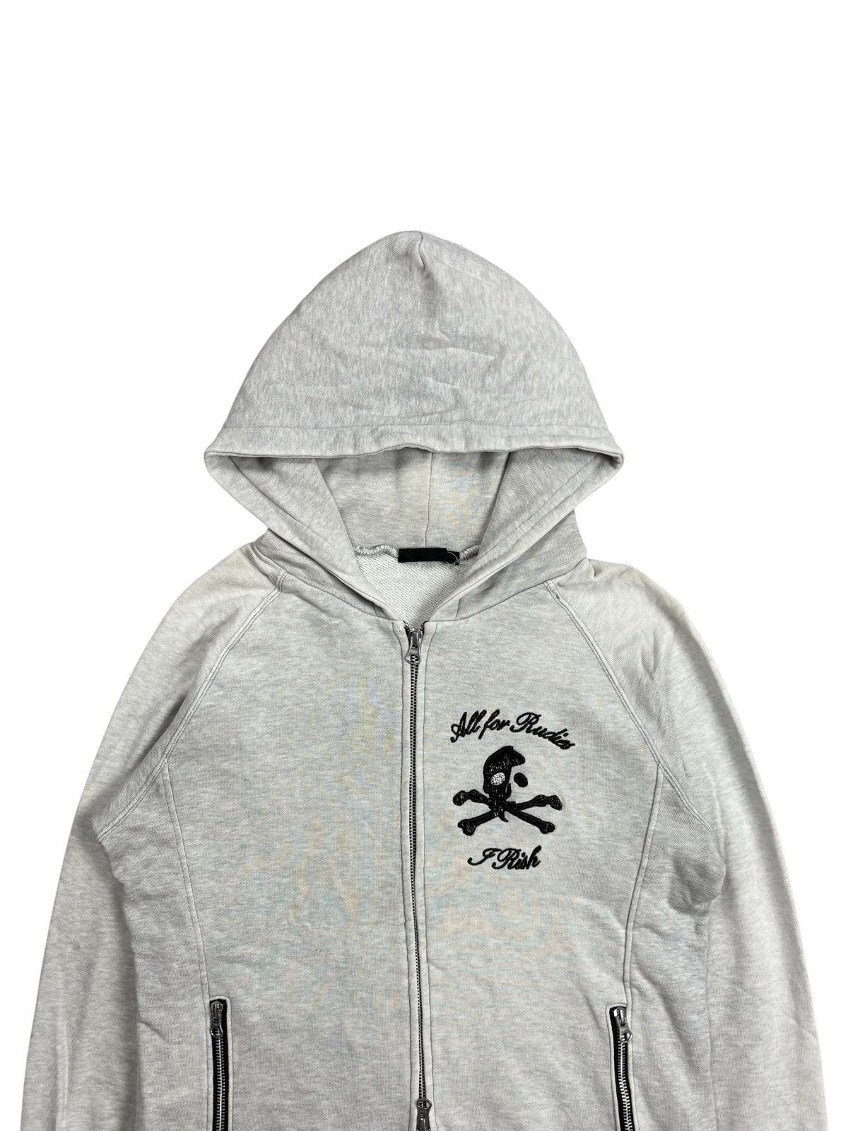 Hysteric Glamour 2000s I-Irish - Distressed Skull Patchwork Zip Hoodie Size US M / EU 48-50 / 2 - 4 Thumbnail