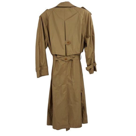 Vintage Vtg 80s Trench Coat Sz 12 Gold Longline Belted Waist Sailor Size XL / US 12-14 / IT 48-50 - 2 Thumbnail