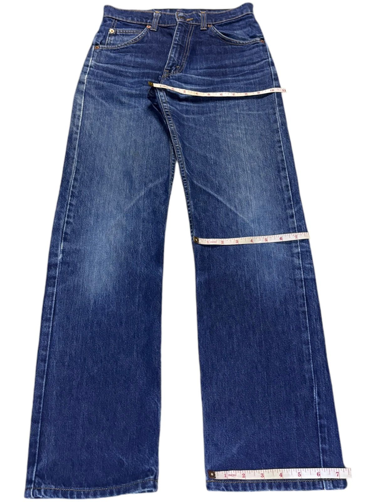 Levi's Vintage 90s Levis 607 Orange Tab Blue Wash Distressed Jeans Size US 27 - 14 Thumbnail