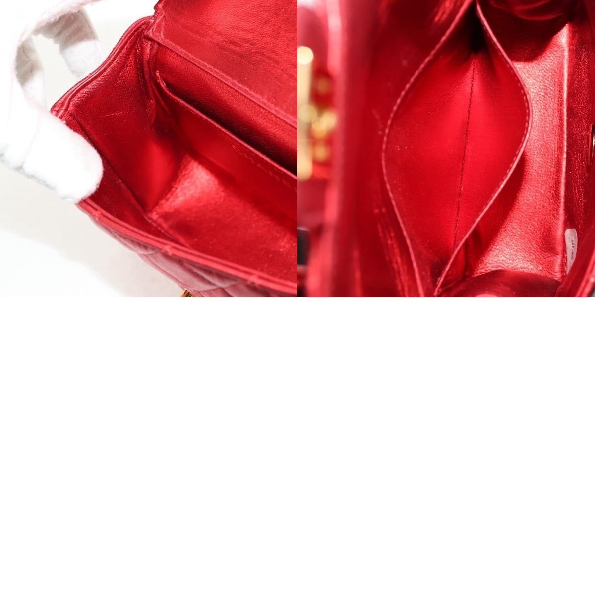 Chanel Chanel Matelasse Top Handle Handbag Leather Red Gold CC Size ONE SIZE - 8 Thumbnail