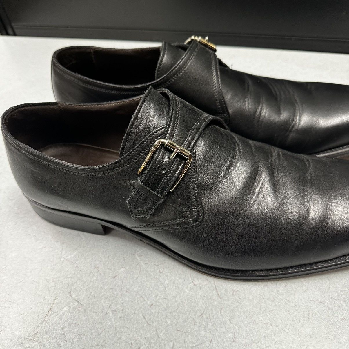 Testoni Testoni Basic Single Monk Strap Black Dress Shoes Size US 11.5 / EU 44-45 - 4 Thumbnail