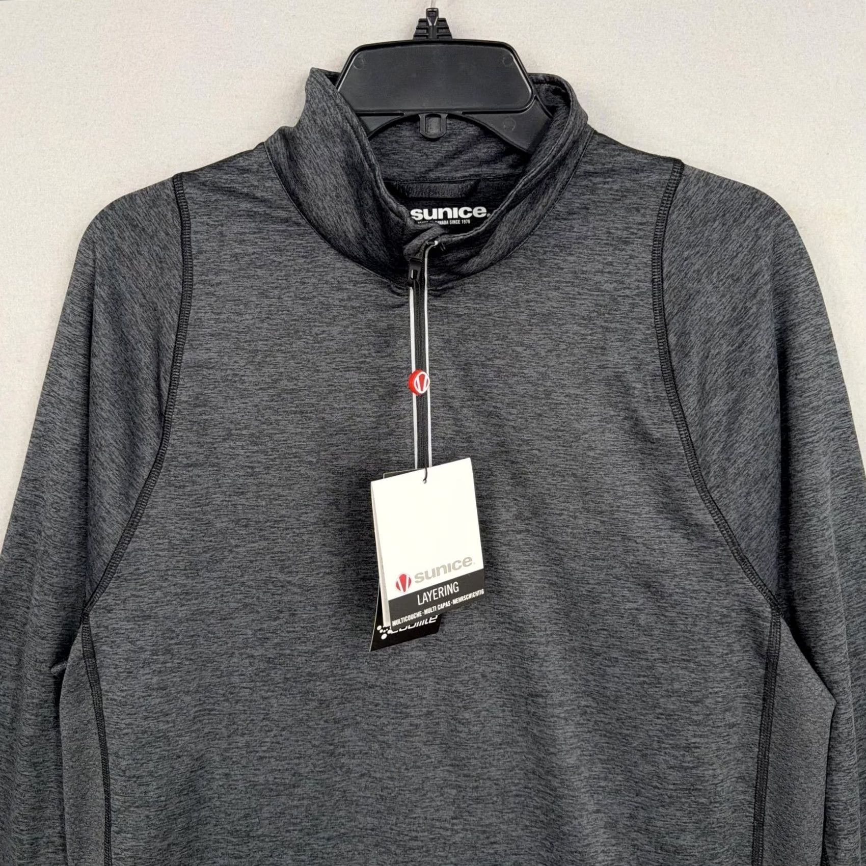 Obey Sunice Pullover Mens Small Charcoal Tobey Lightweight Coollite Golf Layering NWT - Vertical Stripe Size US S / EU 44-46 / 1 - 2 Thumbnail