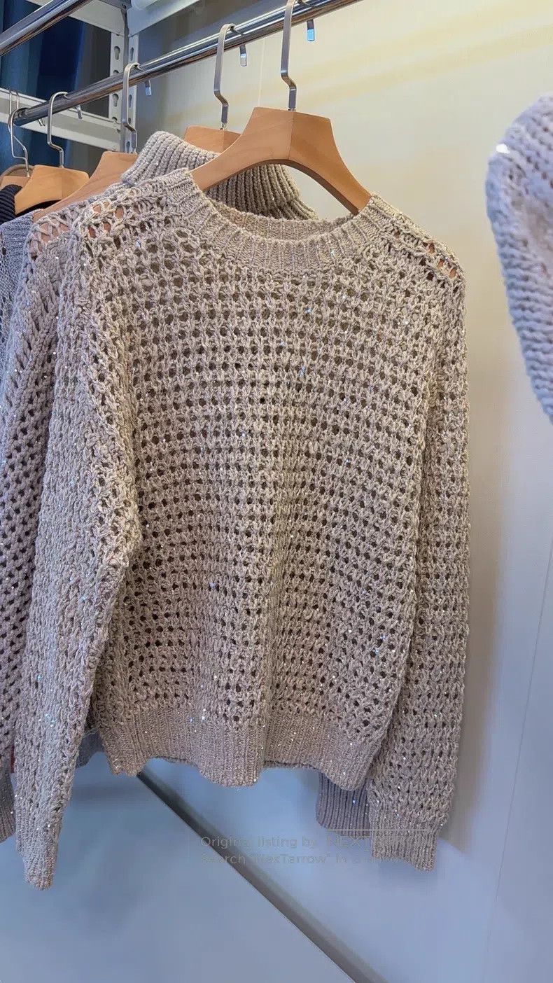 Brunello Cucinelli Brunello Cucinelli 24 Models of Sequined Mesh Sweater Size M / US 6-8 / IT 42-44 - 2 Thumbnail