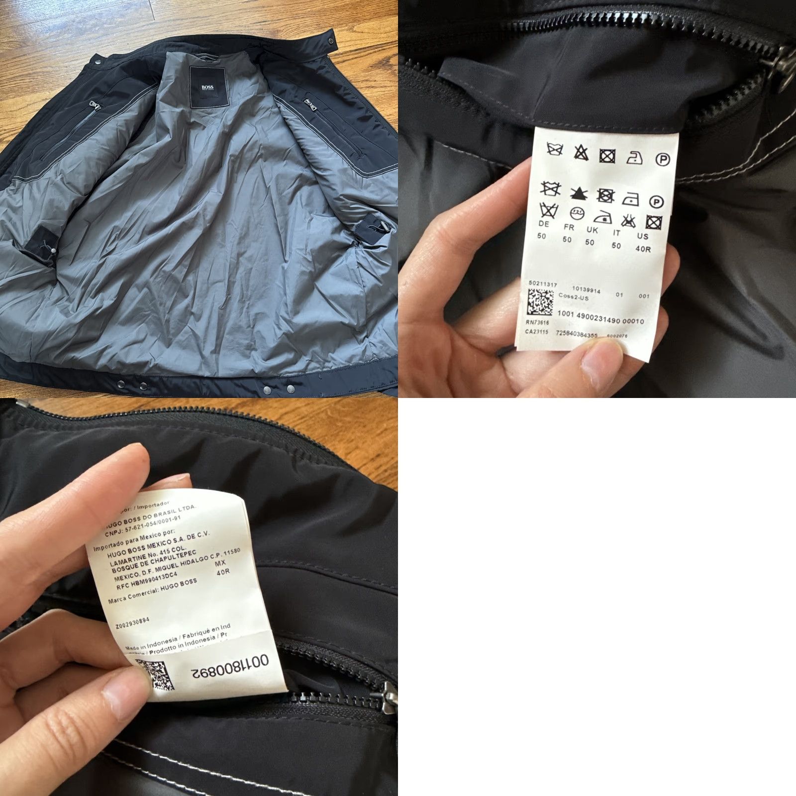 Hugo Boss HUGO BOSS BLACK POLYESTER BLEND LONG SLEEVE ZIP FRONT JACKET MEN'S 40R C24 Size US L / EU 52-54 / 3 - 8 Thumbnail