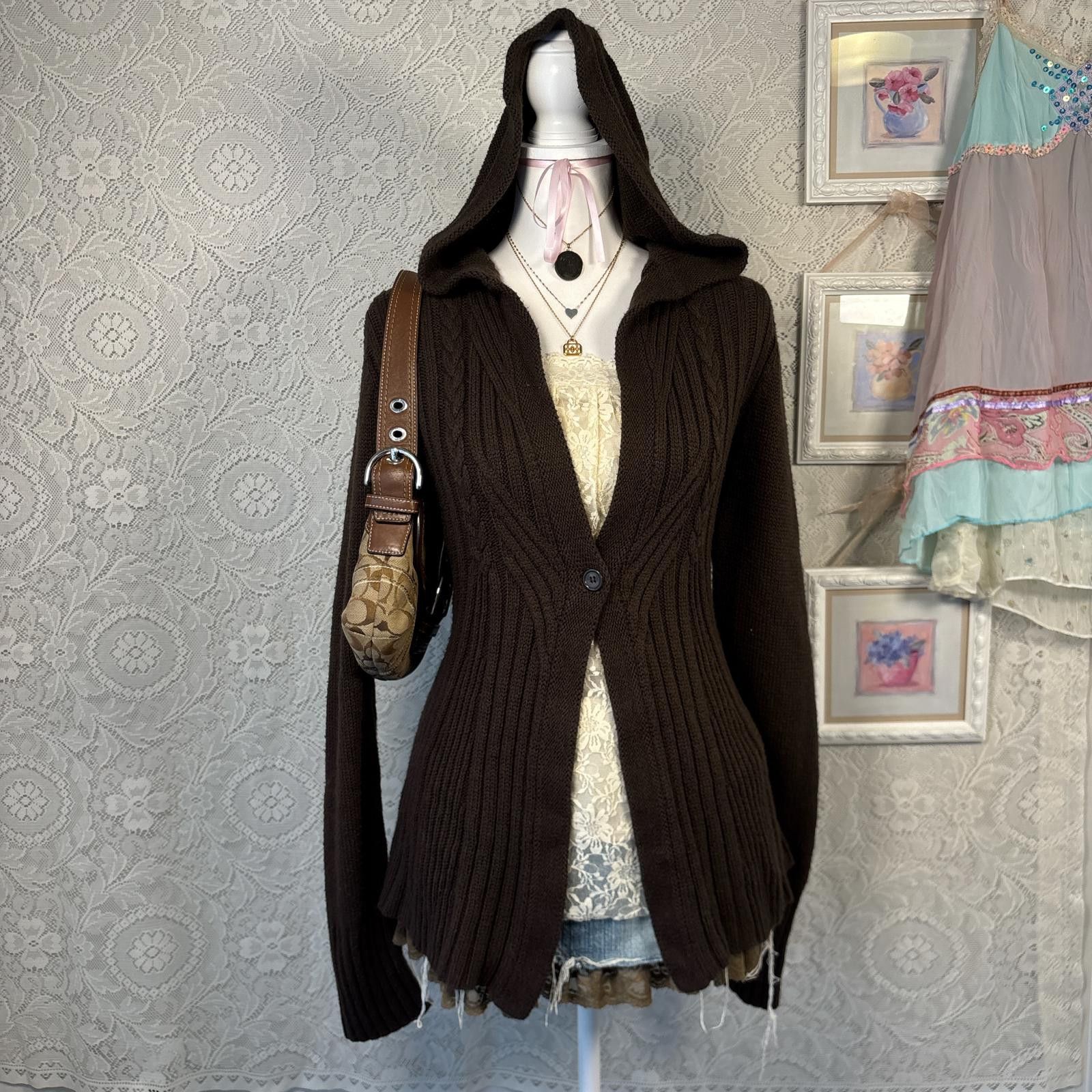 Other vintage cozy Elena gilbert layering cardigan Size L / US 10 / IT 46 - 1 Thumbnail