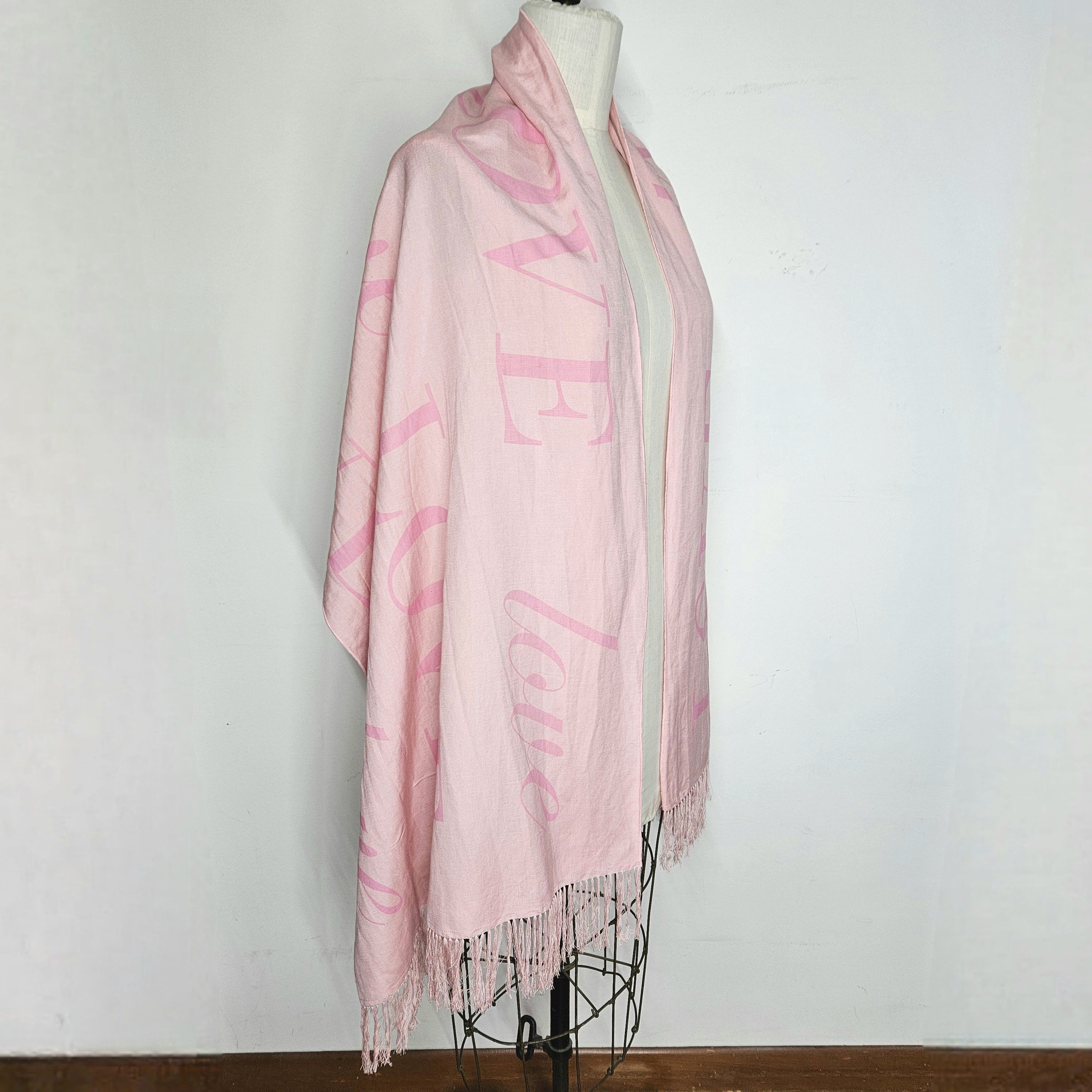 Other Red Envelope 74x23" Wrap Scarf Linen Pink Love Valentine's Size ONE SIZE - 6 Thumbnail