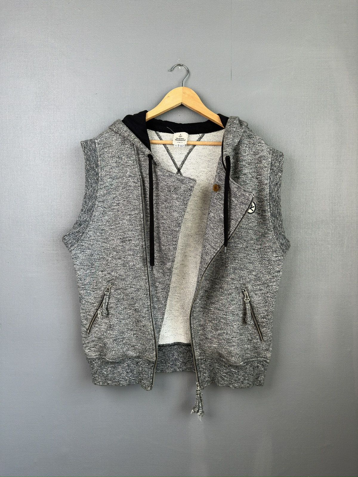 Vivienne Westwood VIVIENNE WESTWOOD Punk Avantgarde Zip Vest Hoodie Size US L / EU 52-54 / 3 - 3 Thumbnail