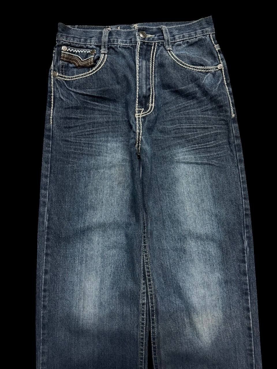 Tornado Mart SUPER BAGGY 90s Style Fubu Mudwash Wide Studded Jeans Size US 26 / EU 42 - 3 Thumbnail