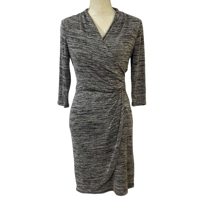 White House Black Market White House Black Market Wrap Dress SZ 4 Gray ...