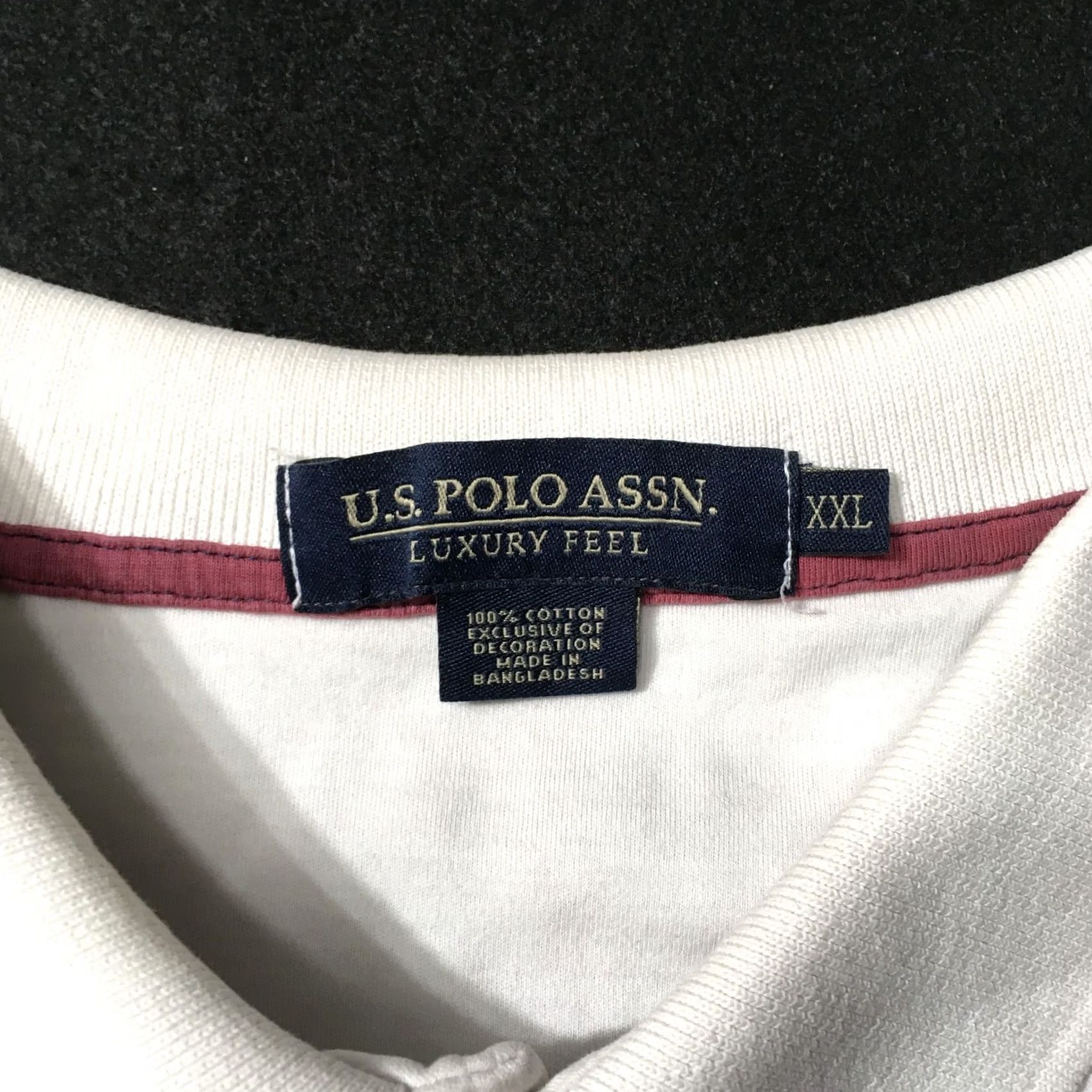 Vintage US Polo Assn Men Polo Shirt 2XL White Pique Short Sleeve Size US XXL / EU 58 / 5 - 2 Thumbnail