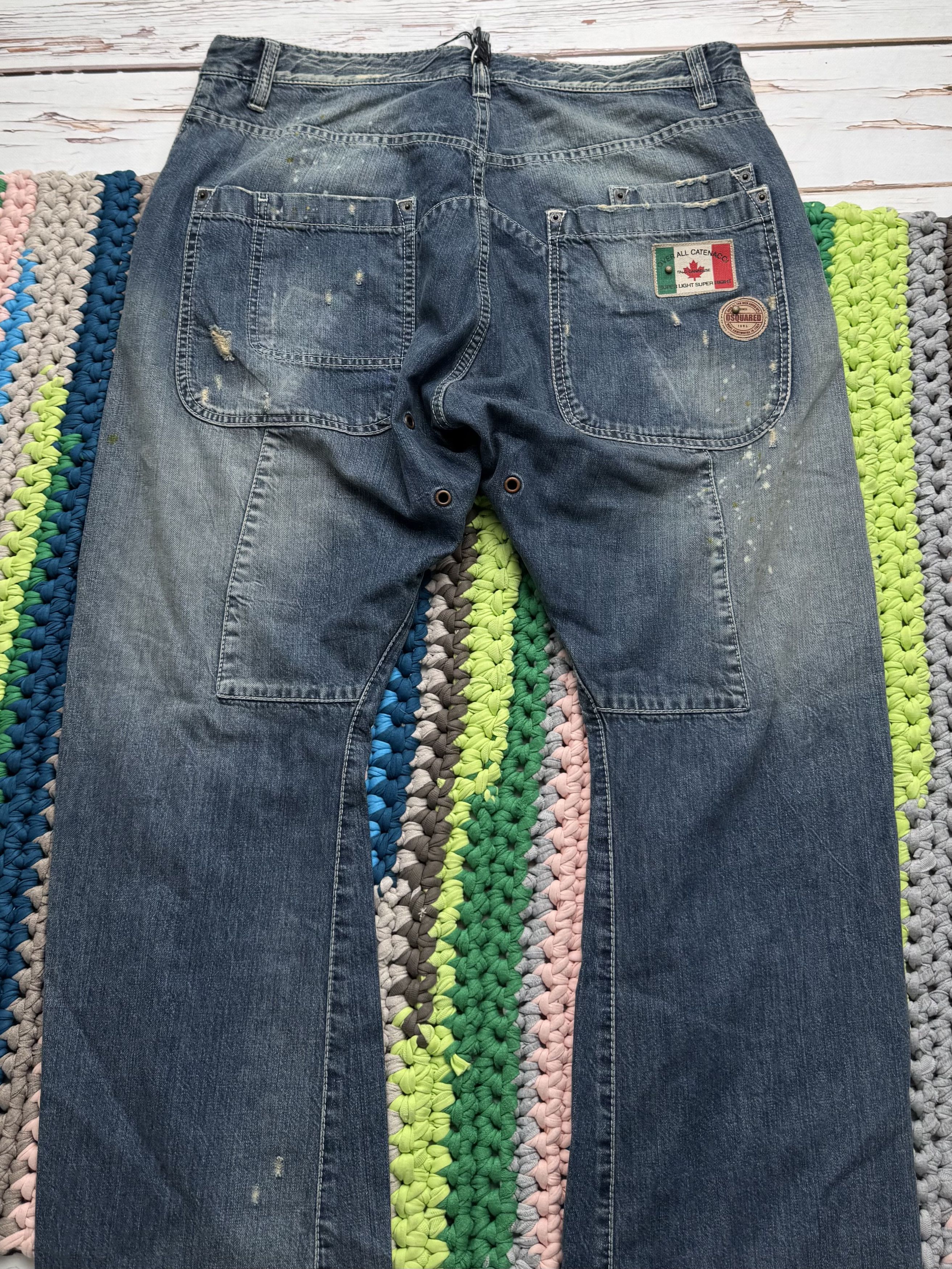 Dsquared2 Disquared2 Distressed Jeans Straight Leg Paint Splatter Y2K Size US 34 / EU 50 - 16 Thumbnail