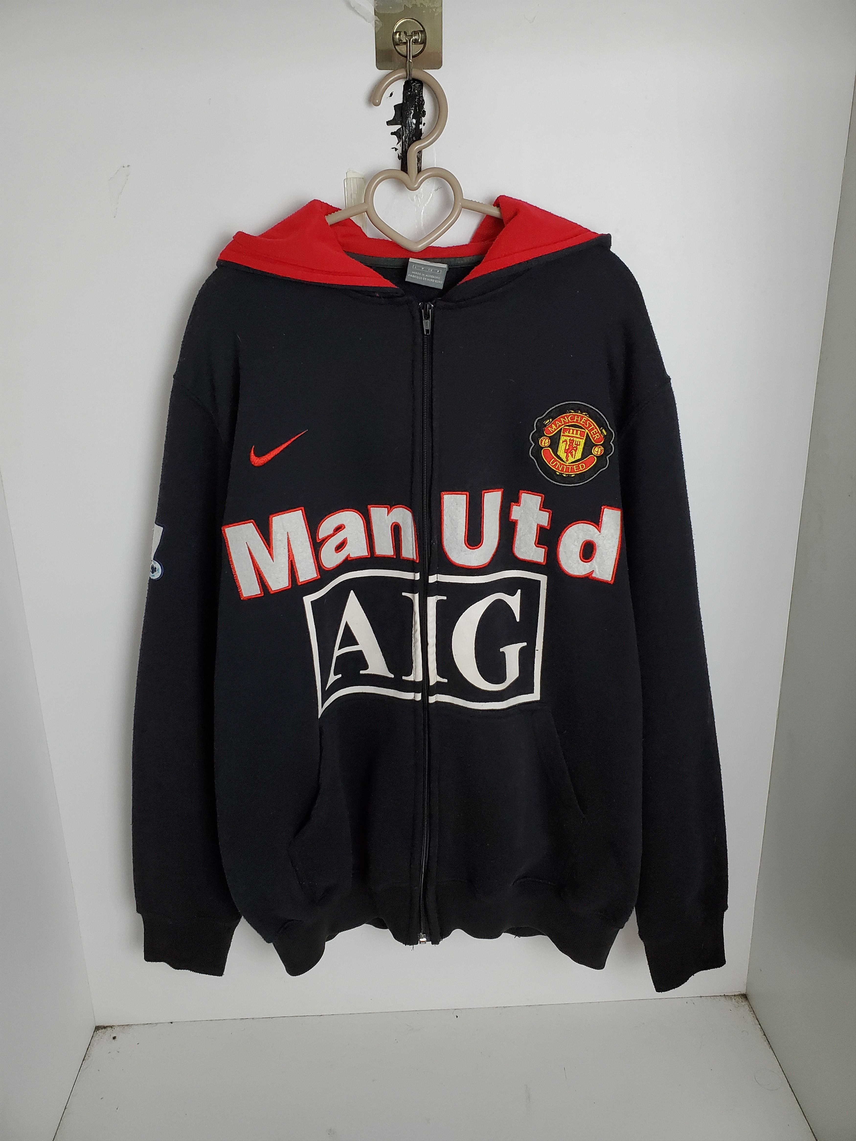 image of Vintage 00S Nike Manchester United Zipper in Black, Men's (Size Large)