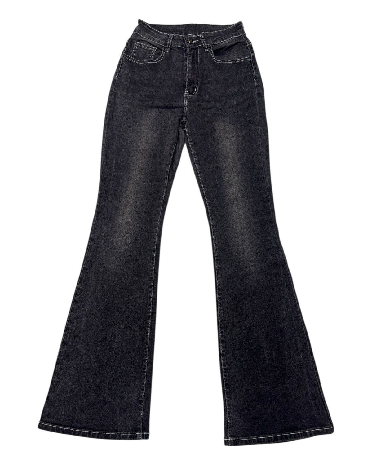 Le Grande Bleu (L.G.B.) 🔥VINTAGE FLARED JEANS CROSS INSPIRED CHROME HEART JEANS Size 23" - 6 Thumbnail