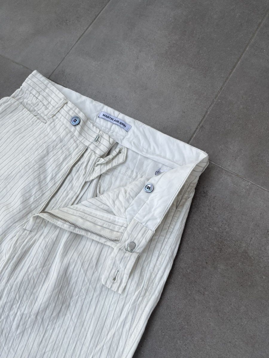 Martin Asbjorn Martin Asbjorn Cream White Striped Casual Pants Size US 30 / EU 46 - 12 Thumbnail