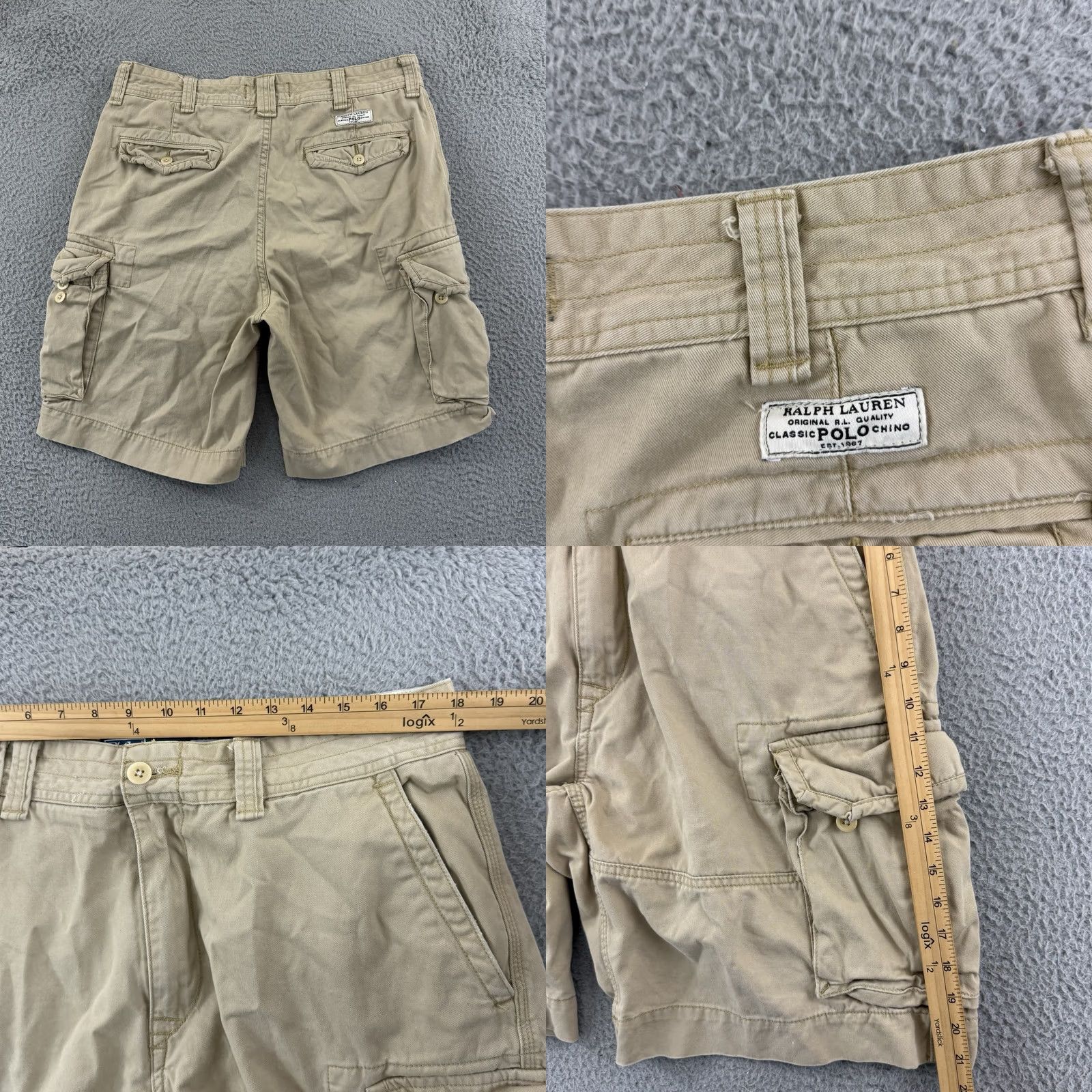 Ralph Lauren VINTAGE Polo Ralph Lauren Cargo Shorts Men’s 36 Beige Chino Khaki Zip Y2K Size US M / EU 48-50 / 2 - 8 Thumbnail