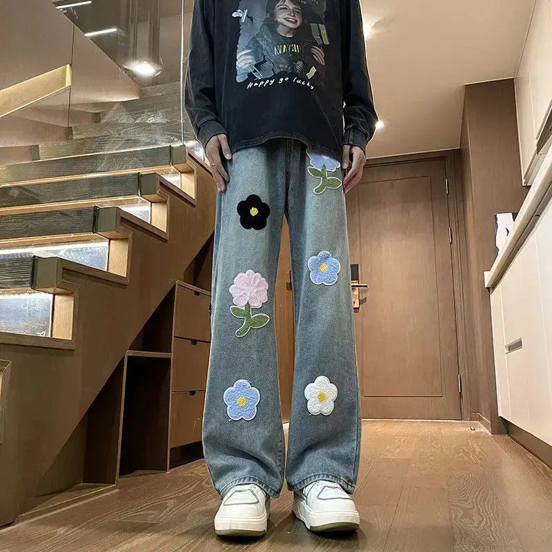 Japanese Brand Retro loose straight leg wide leg jeans Size US 32 / EU 48 - 6 Thumbnail