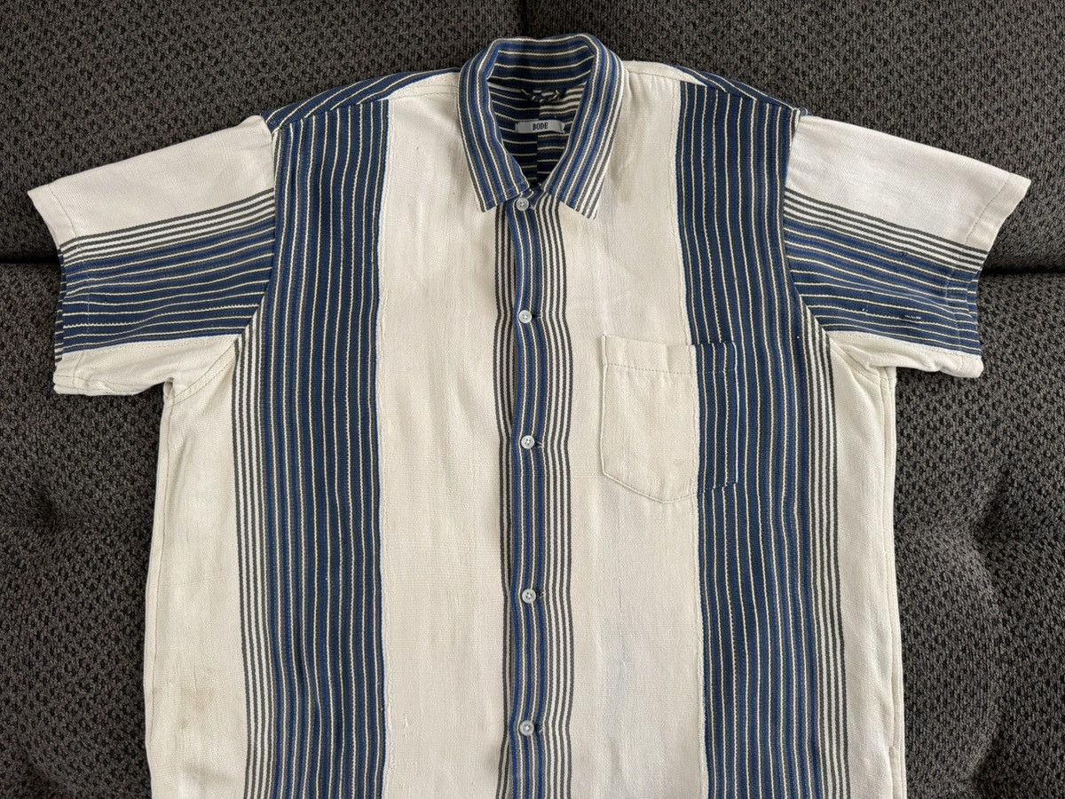 Bode BODE Early Collection 01423 Stripe Shirt Cotton Fringe L/XL Size US L / EU 52-54 / 3 - 2 Thumbnail
