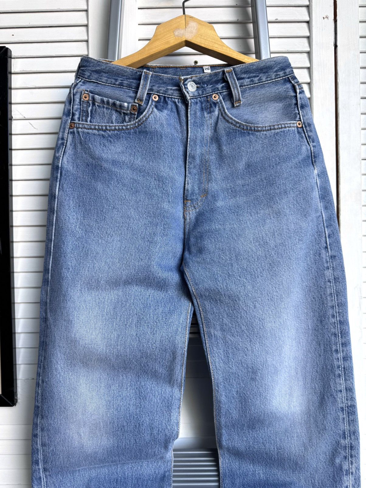 Levi's Vintage Levi’s 501 Rework Distressed Light Blue Wash Jeans Size US 26 / EU 42 - 5 Thumbnail