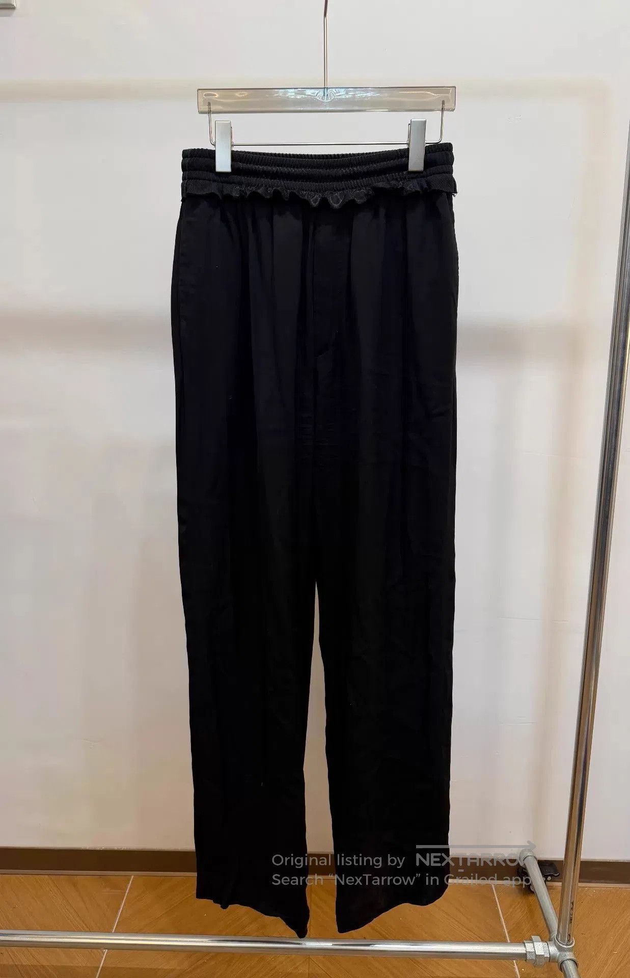 Balenciaga Black Casual Pants with Ruffled Waist - Size 28. Size US 28 / EU 44 - 1 Thumbnail