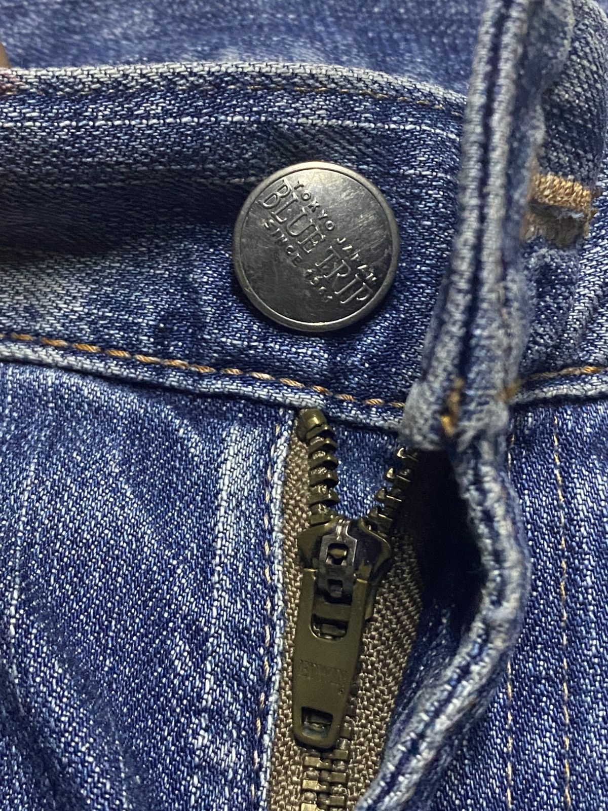 Edwin Japanese Brand Edwin Blue Trip Grunge Distressed Loose Jeans Size US 35 - 9 Thumbnail