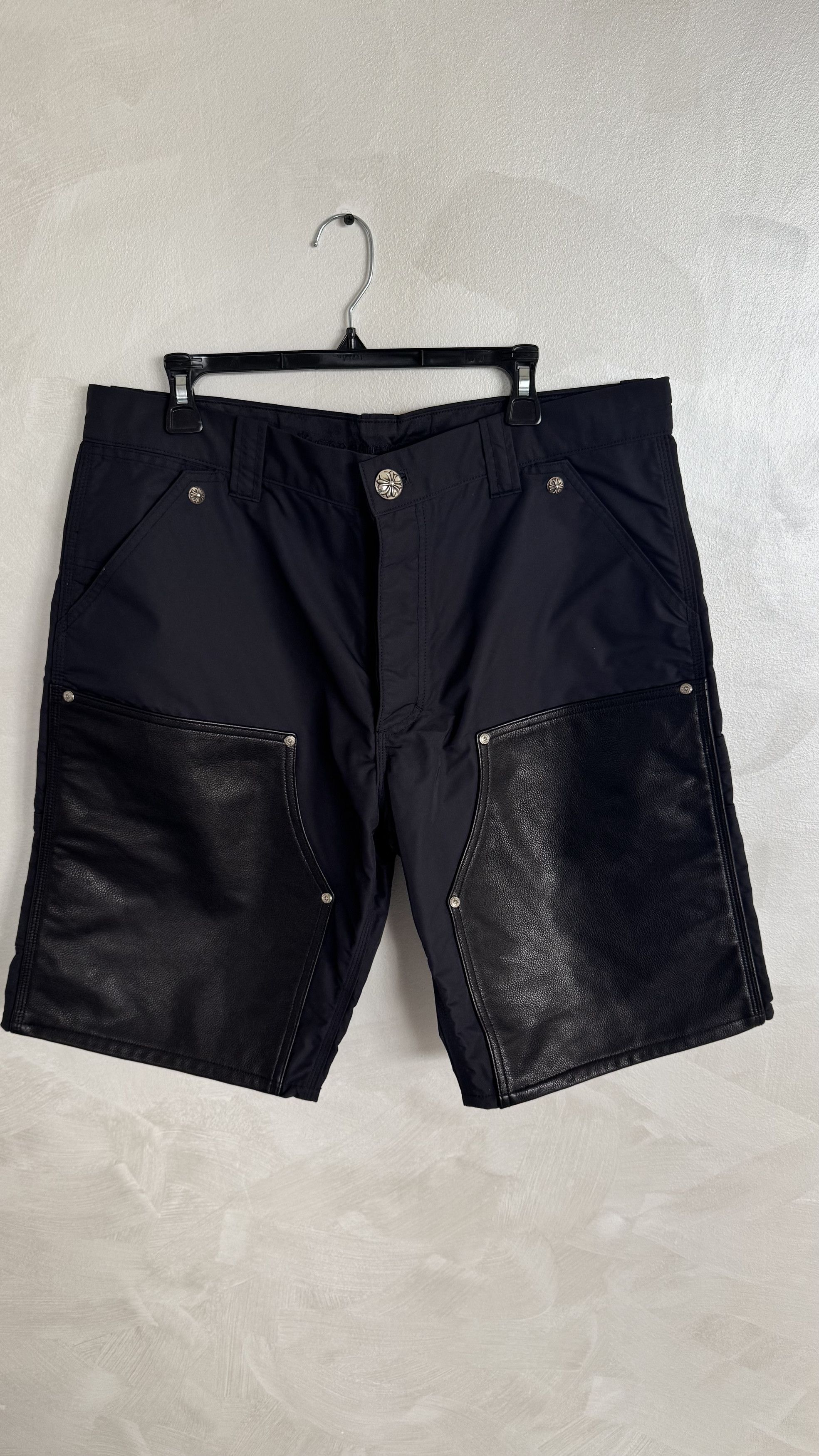 Chrome Hearts Chrome Hearts Nylon Leather Double Knee Shorts Size US 36 / EU 52 - 2 Thumbnail