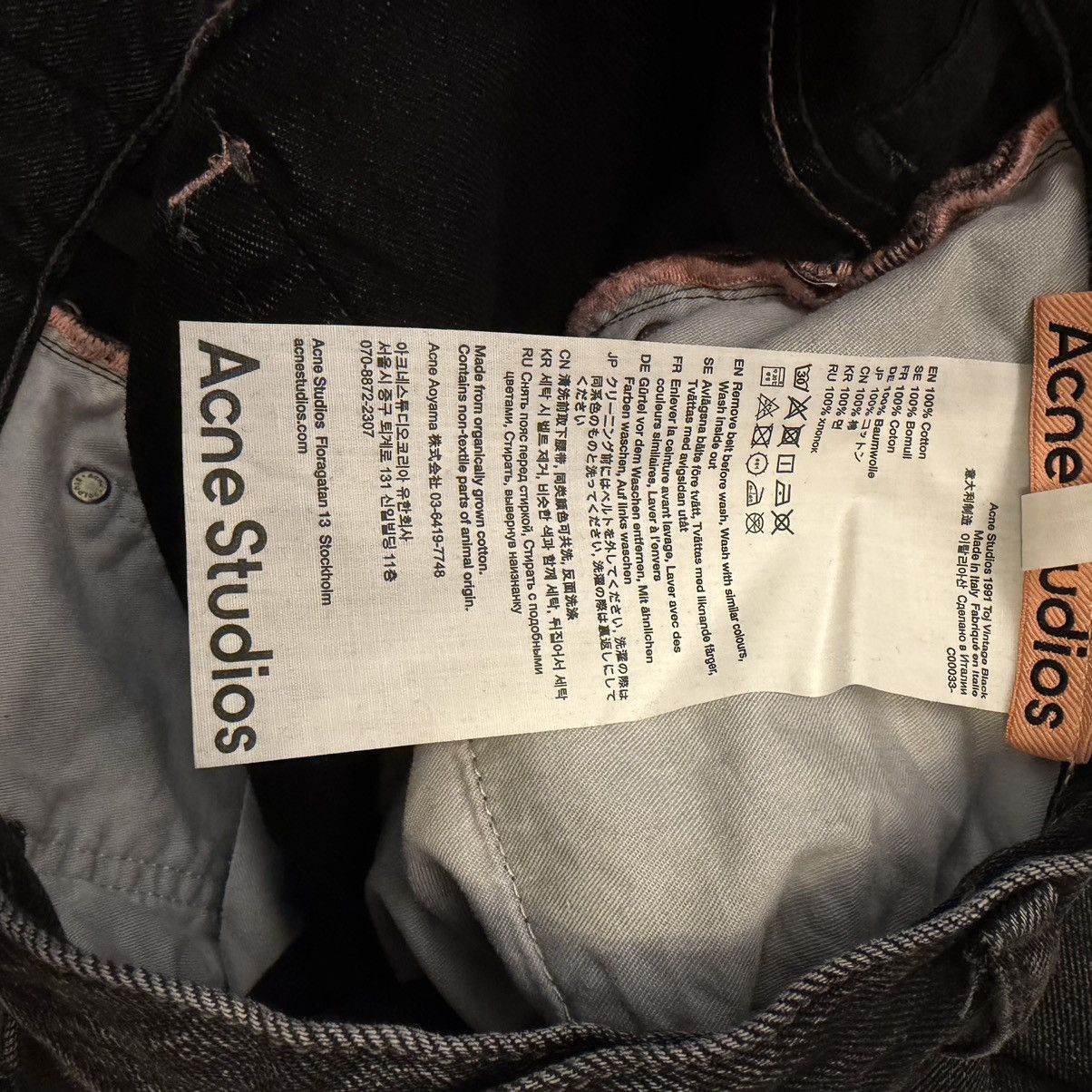 Acne Studios Toj Straight Fit Denim in Vintage Black Size US 33 - 5 Thumbnail